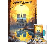 Puzzle pour Adultes 1000 pièces Cathédrale de Paris Jeu Manuel pour Adultes Décoration intérieure Cadeau d'anniversaire Unique (Dimensions 38x52cm)