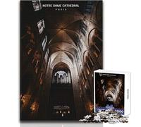 Puzzle pour Adultes - 1000 pièces - Cathédrale Notre-Dame - Jeu de réflexion Unique pour Un Anniversaire - Dimensions:50x75cm