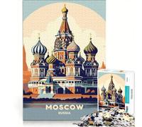 Puzzle pour Adultes 1000 pièces Cathédrale Saint-Basile Moscou Russie Jeu de Manipulation Analyse et logique Cadeau pour Les Amis et la Famille 50x75cm