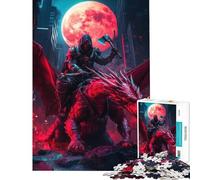 Puzzle pour Adultes 1000 pièces Cavalier de Dragon dans Un Paysage Urbain Un défi à relever Décoration Murale Jeu Familial Convient aux 14 Ans et Plus (38x52cm)