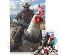 Puzzle pour Adultes 1000 pièces Cavalier du Coq Post-apocalyptique Jeu Manuel découpe de précision Cadeau d'anniversaire et Cadeau Unique 50x75cm