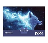 Puzzle pour Adultes 1000 Pièces Celestial Wolf Digital Art Puzzles pour Adultes Activités Familiales Entraînez Votre Cerveau Et Vos Mains Jeu De Défi Unique 70x50cm/1000pcs