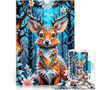 Puzzle pour Adultes 1000 pièces Cerf-Souris Mythique Compétition de Vitesse Manuelle Renforcer l'amour Entre Les Couples 52x38cm