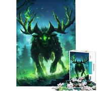 Puzzle pour Adultes 1000 pièces Cerf Vert Monstre Aide à exercer Le Cerveau Défi Difficile Jeu éducatif pour Les 14 Ans et Plus (50x75cm)