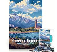 Puzzle pour Adultes 1000 pièces Cerro Torre Paysage Art épuré Logique Jeu Amusant et Relaxant Cadeau de Noël apaisant (38x26cm)