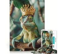 Puzzle pour Adultes 1000 pièces Chameleon King Premium Cut Play Smart Brain Toy Idle Fun Time Xmas Art Gift (38x52cm)