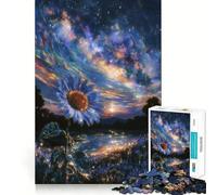 Puzzle pour Adultes 1000 pièces Champ de tournesols céleste au crépuscule Découpe de qualité supérieure Jeu de réflexion Intelligent Temps Libre et Amusant Cadeau Artistique de Noël (38x26cm)