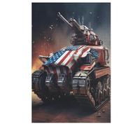 Puzzle pour Adultes 1000 Pièces Char d'assaut Puzzles en Bois Créatifs-Jeu Pratique -Décoration Familiale 78×53cm