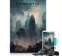 Puzzle pour Adultes 1000 pièces Charlotte Skyline Horizon Premium Cut Play Smart Brain Toy Idle Fun Time Xmas Art Gift (38x26cm)
