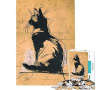 Puzzle pour Adultes 1000 pièces Chat à gratter Jeu de réflexion Amusant et Humoristique pour Parents et Enfants (Dimensions 75x50cm)