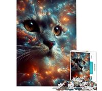 Puzzle pour Adultes 1000 pièces Chat dans des Nuages de nébuleuse Jeu Difficile et Stimulant à compléter adapté aux Personnes de 14 Ans et Plus (38x52cm)