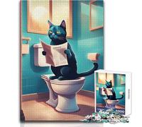 Puzzle pour Adultes 1000 pièces - Chat dodu - Jouet en Papier Journal - Jeu intellectuel Stimulant - Idée Cadeau - Dimensions : 38x52cm