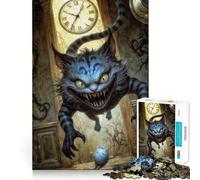 Puzzle pour Adultes 1000 pièces Chat du Cheshire Fantaisie Sombre,Assemblage Parfait,Art logique,Jouet Amusant,Temps de Repos,Jeu,Cadeau d'anniversaire,Loisir (38x52cm)