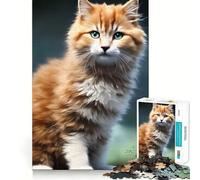 Puzzle pour Adultes 1000 pièces Chat Flawless Fit Jeu d'adresse mentale et Artistique pour se détendre,idéal pour Un Anniversaire (38x26cm)