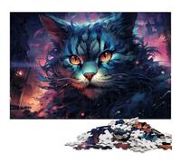 Puzzle pour Adultes 1000 pièces - Chat géant étrange - Chaque pièce est Unique - Jeu Familial Stimulant et Amusant - 1000 pièces (75 x 50 cm)