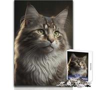 Puzzle pour Adultes - 1000 pièces - Chat - IA générative - Design élégant - Décoration Murale - Cadeau d'anniversaire - Dimensions : 38x52cm