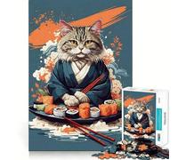 Puzzle pour Adultes 1000 pièces Chat Jeu Traditionnel Japonais Casse-tête Cadeau Moment de détente et de Divertissement Cadeau Artistique de Noël (38x52cm)