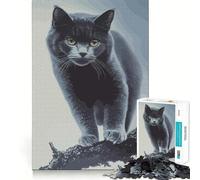 Puzzle pour Adultes 1000 pièces Chat Noir Vintage à Assemblage Fin,activité ludique et Intelligente,Jeu Relaxant,Cadeau de Noël apaisant (38x52cm)