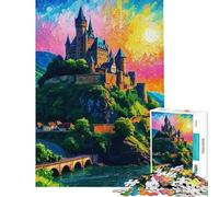 Puzzle pour Adultes 1000 pièces Château de la vallée du Rhin Jeu Amusant et Difficile Cadeau Unique pour Un Anniversaire ou Noël (Dimensions 38x26cm)