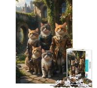 Puzzle pour Adultes 1000 pièces Château des Chats aristocrates Puzzle 1000 pièces Jouet Anti-Stress mais Aussi Cadeau Amusant et Humoristique pour Les Amis et la Famille (38x52cm)