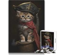 Puzzle pour Adultes 1000 pièces Chatons Pirates - Casse-tête - Jeux en Famille - Cadeau d'anniversaire - Cadeau de Père Noël Secret - Dimensions : 38x52cm