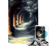 Puzzle pour Adultes 1000 pièces Chemin d'arches en Pierre Paysage Japonais Puzzle 1000 pièces Décoration intérieure Jouet Découpe de précision Cadeau de Noël ou d'anniversaire (50x75cm)