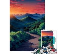 Puzzle pour Adultes 1000 pièces Chemin de Montagne au Coucher du Soleil Jeu éducatif Jouet d'apprentissage Cadeau de Noël Secret décoration intérieure (Dimensions 38x52cm)