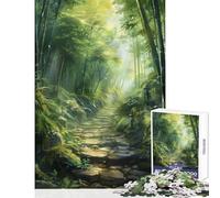 Puzzle pour Adultes 1000 pièces Chemin de Pierres à Travers Une forêt de bambous Jeu Impossible Convient aux Couples Jouet Anti-Stress Cadeau d'anniversaire Cadeaux (38X26CM)