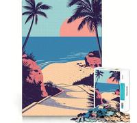 Puzzle pour Adultes 1000 pièces Chemin de Plage Tropicale, Art des Bords précis, Jeu créatif, Divertissement pour Passer Un Moment agréable, décoration de Noël (38x26cm)