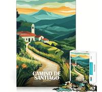 Puzzle pour Adultes 1000 pièces Chemin de Saint-Jacques-de-Compostelle,Espagne Paysage Art Découpe de qualité supérieure Jeu de logique Amusant et Facile à Jouer Décoration Murale de Noël (38x52cm)