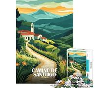 Puzzle pour Adultes 1000 pièces Chemin de Saint-Jacques-de-Compostelle Espagne Paysage Art Jeux Amusants Jouets addictifs pour cultiver la Patience pour Les Amateurs de Jeux d'assemblage
