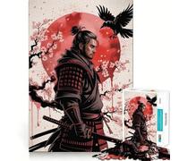 Puzzle pour Adultes 1000 pièces Cherry Crow Samurai,Ajustement Parfait,Jeu de logique Artistique,Jouet Amusant pour se détendre,Cadeau d'anniversaire ou Loisir (38x52cm)