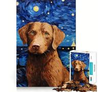 Puzzle pour Adultes 1000 pièces Chesapeake Bay Retriever Design Finement découpé Activité intellectuelle Jeu de détente Décoration de Noël (50x75cm)