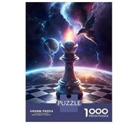 Puzzle pour Adultes 1000 Pièces Chess Bishop in Space Puzzle Jeu Manuel D'assemblage De Motifs Idéal comme Cadeau 38x26cm/1000pcs