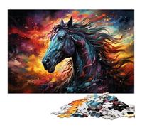 Puzzle pour Adultes 1000 pièces Cheval coloré Puzzle pour Adultes Jeux de Famille en Bois Cadeaux d'anniversaire de Noël 1000 pièces (75 x 50 cm)