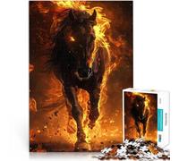 Puzzle pour Adultes 1000 pièces Cheval de feu Jouets addictifs pour Le défi de l'intelligence cérébrale Jeu de défi Unique 38x26cm