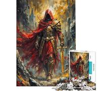 Puzzle pour Adultes 1000 pièces Chevalier à Capuche dans Les ruines Puzzle de 1000 pièces Décoration Murale Amusante et Humoristique Idéal comme Cadeau (75x50cm)