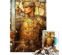 Puzzle pour Adultes 1000 pièces Chevalier d'or avec épée Puzzle pour Adolescents Activités Amusantes à Faire à la Maison Jeu de défi Unique (Dimensions 50x75cm)