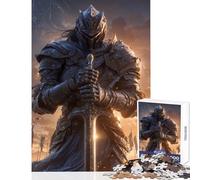 Puzzle pour Adultes 1000 pièces Chevalier en Armure avec épée sur Champ de Bataille Jeu Anti-Stress Cadeau d'anniversaire Jeu éducatif Renforce l'amour Entre Couples Dimensions 38x26cm