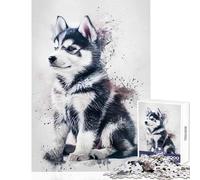 Puzzle pour Adultes 1000 pièces Chevalier Malamute d'Alaska Jeu de Construction Amusant et éducatif pour renforcer Les Liens Amoureux Dimensions 50x75cm