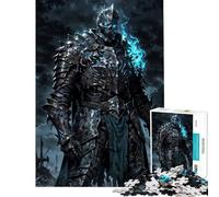 Puzzle pour Adultes 1000 pièces Chevalier Mort-Vivant aux Flammes Bleues Puzzle de 1000 pièces Décoration intérieure pour Les Amis et la Famille (38x52cm)