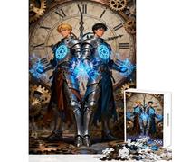 Puzzle pour Adultes 1000 pièces Chevaliers Steampunk à l'énergie Magique Jeu Pratique Course de Vitesse Manuelle Jouet éducatif Idéal comme Cadeau (75x50cm)