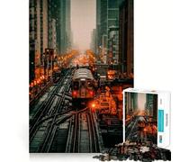 Puzzle pour Adultes 1000 pièces Chicago Premium Cut Play Smart Brain Toy Idle Fun Time Xmas Art Gift (38x52cm)