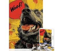 Puzzle pour Adultes 1000 pièces Chien avec Bulle de Dialogue Jeu Pratique Décoration Murale Parfaite Idéal comme Cadeau (38x52cm)