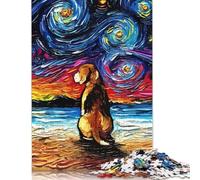 Puzzle pour Adultes 1000 pièces Chien Beagle Nuit étoilée Puzzles pour Adultes Puzzle pour Adolescents Jeu de Puzzle Jouet Cadeau 1000 pièces (75x50cm)