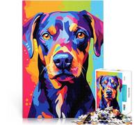 Puzzle pour Adultes 1000 pièces Chien d'art coloré Défi Difficile pour soulager Le Stress Renforcer l'amour Entre Les Couples 38x52cm