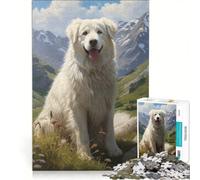 Puzzle pour Adultes 1000 pièces Chien de Montagne des Pyrénées Jeu éducatif Difficile Cadeau Unique pour Un Anniversaire ou Noël 50x75cm