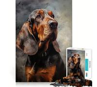 Puzzle pour Adultes 1000 pièces Chien de Saint-Hubert,Assemblage sans Couture,Jeu de Concentration,Cadeau de détente,Cadeau d'anniversaire (38x52cm)