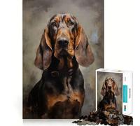 Puzzle pour Adultes 1000 pièces Chien de Saint-Hubert,Assemblage sans Couture,Jeu de Concentration,Cadeau de détente,Cadeau d'anniversaire (38x26cm)