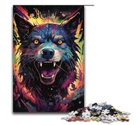 Puzzle pour Adultes 1000 pièces Chien maléfique psychédélique coloré du Futur 12 Puzzles Chaque pièce est Unique - Jeu Familial Stimulant et Amusant 1000 pièces (38 x 26 cm)